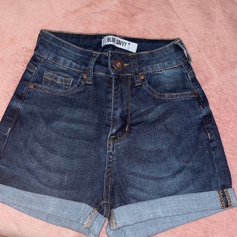 Dark blue high waisted shorts